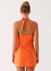 Contessa Halter Mini Dress - Orange