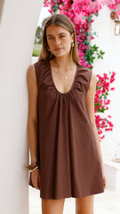 Vanessa Mini Dress - Chocolate