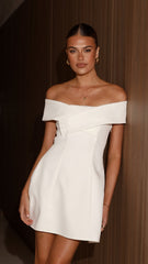 Zyan Off Shoulder Mini Dress - White