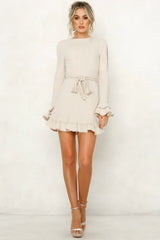 Follow My Lead Dress Beige