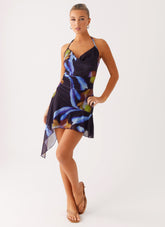 Algarve Mini Dress - Dark Floral