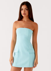 Allora Strapless Mini Dress - Turquoise