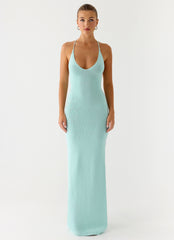 Amaya Knit Maxi Dress - Aqua
