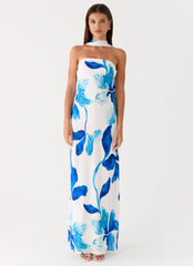 Ashelle Chiffon Maxi Dress - Cerulean Bloom