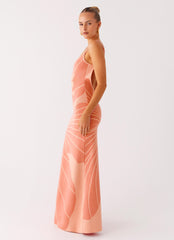 Bliss View Knit Maxi Dress - Peach