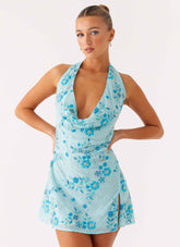 Cinzia Beaded Mini Dress - Blue