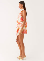Diablo Backless Mini Dress - Mimosa Blossom
