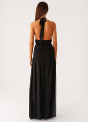 Dione Halter Maxi Dress - Black
