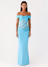Either Way Maxi Dress - Turquoise Blue