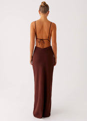 Elation Cowl Neck Maxi Dress - Chocolate