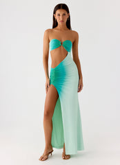 Ellisah Ombre Maxi Dress - Green Gradient