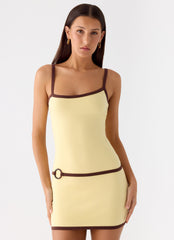 Felicia Asymmetrical Mini Dress - Yellow