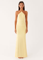 Fiesta Halter Maxi Dress - Sunny Yellow