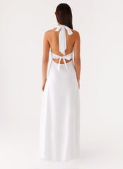 Heavy Hearted Linen Maxi Dress - White