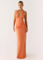 Ilaria Halter Maxi Dress - Apricot