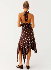 Keylani Halter Midi Dress - Chocolate