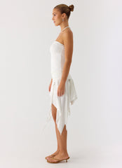 Khalida Jersey Halter Mini Dress - White