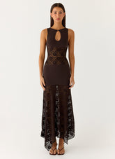 Koka Lace Maxi Dress - Cool Chocolate