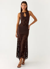 Koka Lace Maxi Dress - Cool Chocolate