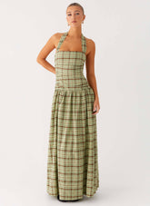 Lilith Maxi Dress - Forest Plaid
