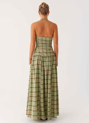 Lilith Maxi Dress - Forest Plaid