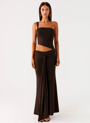 Luara Cut Out Maxi Dress - Chocolate