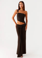 Luara Cut Out Maxi Dress - Chocolate