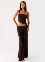 Luara Cut Out Maxi Dress - Chocolate
