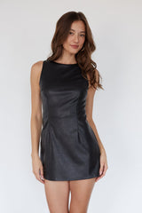 Moni Faux Leather Mini Dress Romper
