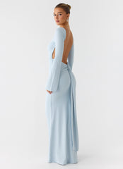 Midnight Song Long Sleeve Maxi Dress - Misty Blue