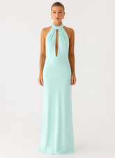 Mougleta Backless Maxi Dress - Aqua