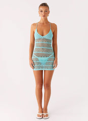 Ocean Whisper Mini Dress - Turquoise