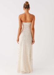 Orelli Shell Sequin Knit Maxi Dress - Ivory