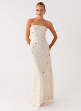 Orelli Shell Sequin Knit Maxi Dress - Ivory