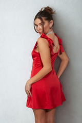 Paige Coquette Bow Babydoll Mini Dress