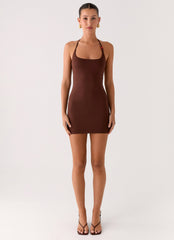 Palm Beach Mini Dress - Chocolate