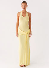 Pina Colada Knit Maxi Dress - Yellow