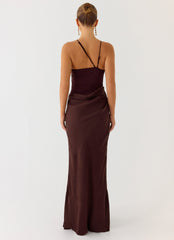 Pristin Cupro Maxi Dress - Cool Chocolate