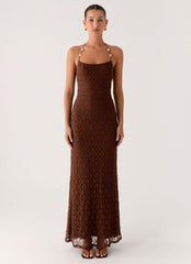 Promise Me Lace Maxi Dress - Chocolate