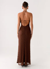 Promise Me Lace Maxi Dress - Chocolate