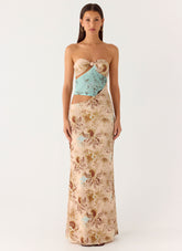 React Strapless Maxi Dress - Desert Blur