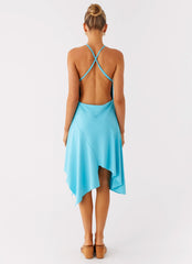 Salt Kiss Midi Dress - Turquoise