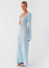 Seascape Crochet Maxi Dress - Blue
