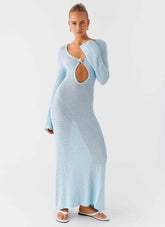 Seascape Crochet Maxi Dress - Blue