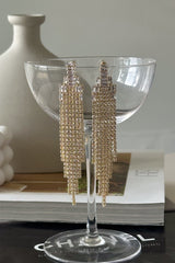 Serena Rhinestone Tassle Drop Studs