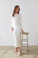Sofia Open Back Satin Maxi Dress