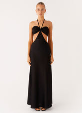 Sweetheart Cut Out Maxi Dress - Black