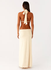 Torina Halter Maxi Dress - Lemon