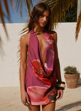 Varindra Cowl Mini Dress - Violetta Bloom