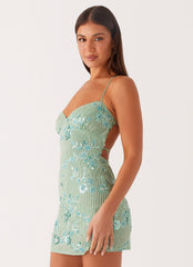 Vietta Sequin Cami Mini Dress - Mint